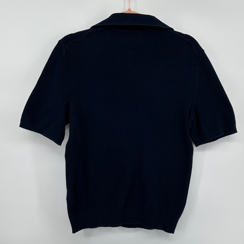 Reiss Men's Old Money Gentleman Retro Business Navy Short Sleeve Polo Shirt SzM - Picture 8 of 15